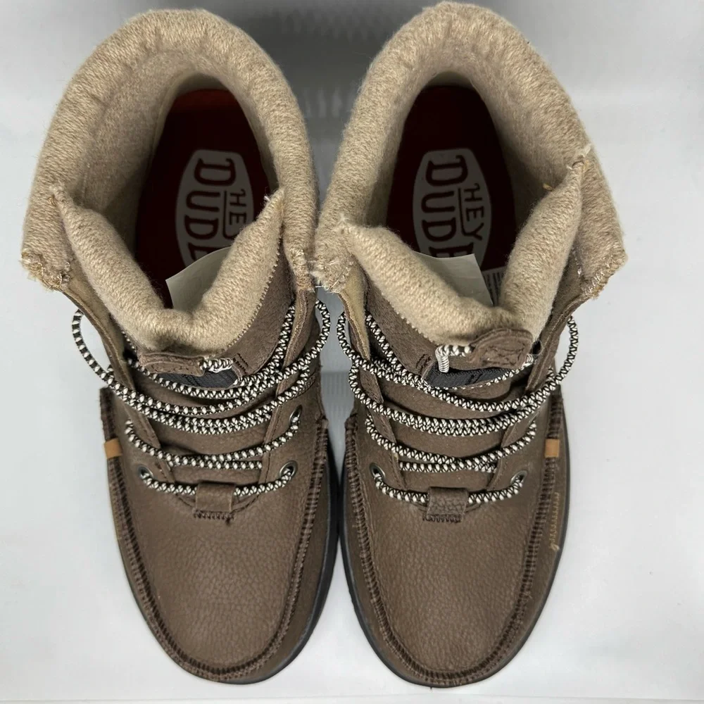 Hey Dude Mens Leather Bradley Boots Brown Color Size 8
